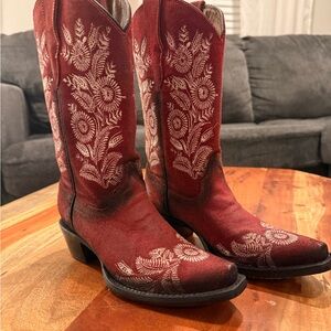 Red Embroidered Cowboy Boots